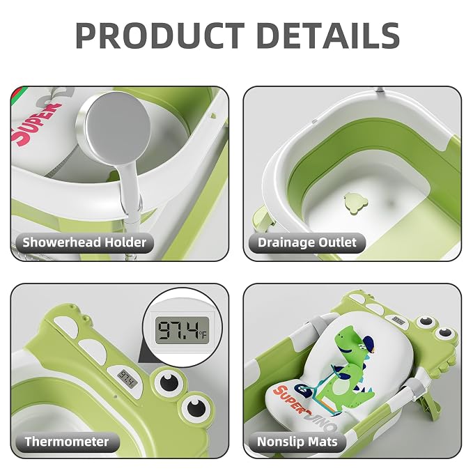 Collapsible Baby Bathtub for Newborn, Foldable Baby Bath Tub - Image 5