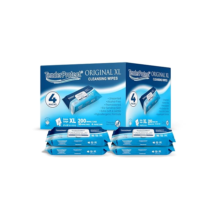 TenderProtect® Original XL Premium Adult Wipes, Extra-Large 9"x12" Wet Wipes by TenderProtect