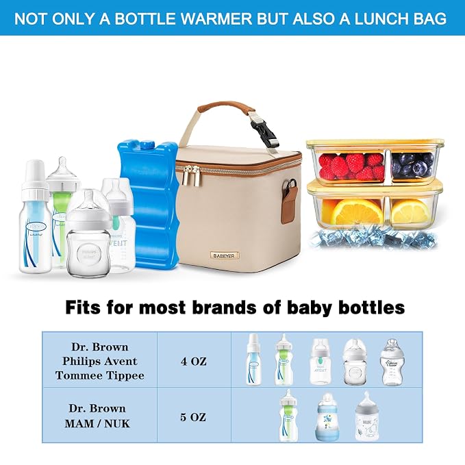 Breastmilk Cooler Bag with Ice Pack Fits 6 Baby Bottles Up to 5 Ounce, Baby - Image 2