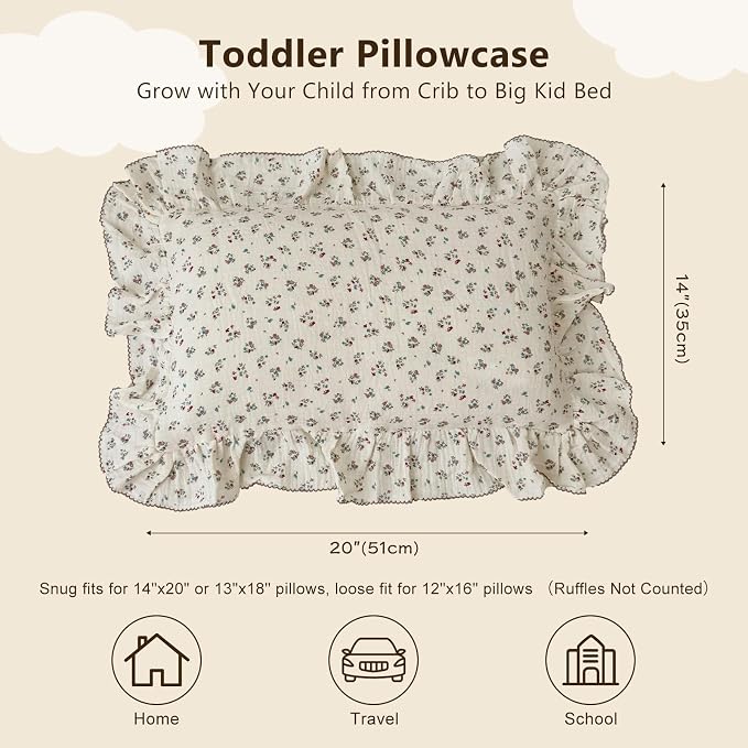 BuLuTu Cute Floral Print Pillowcases - Image 2