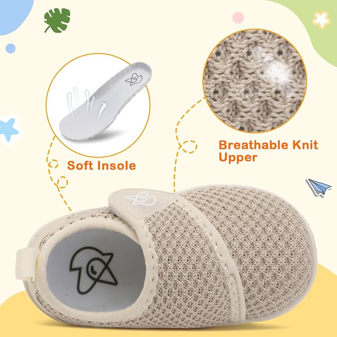LeIsfIt Baby Shoes Boys Girls First Walking Shoes Non-Slip Infant Sneakers - Image 4