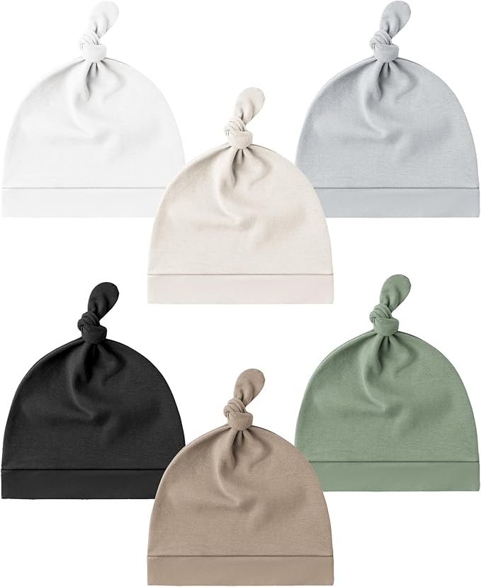 Konssy 6 Pack Baby Newborn Hats Set Knot Beanie Hats Soft by Konssy