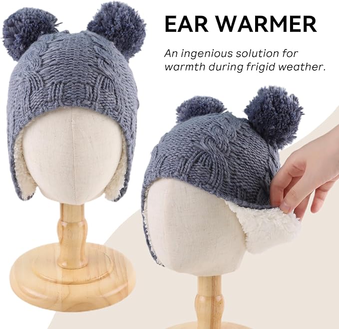 Zsedrut Winter Baby Boy Hats Pompom Baby Beanie - Image 2