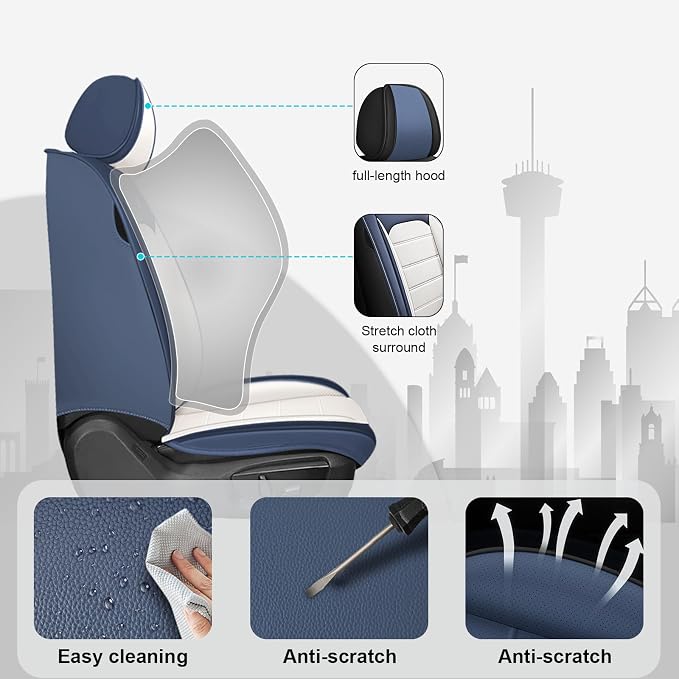 JOJ Car Seat Cover Fit for Toyota Highlander 2001-2025, 7 Seat Car Seat Cover - Image 6