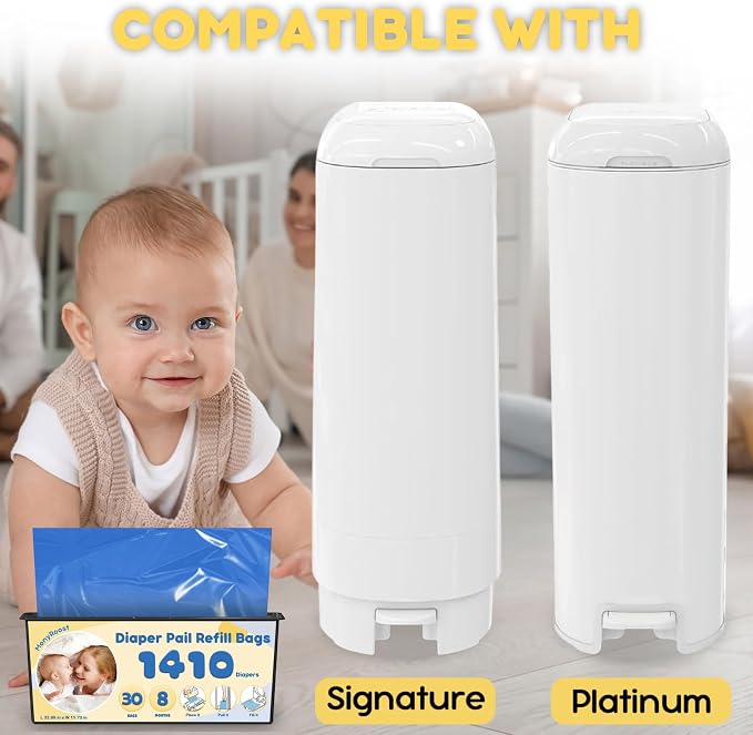 2-Pack Diaper Pail Refills Bags, Compatible - Image 2