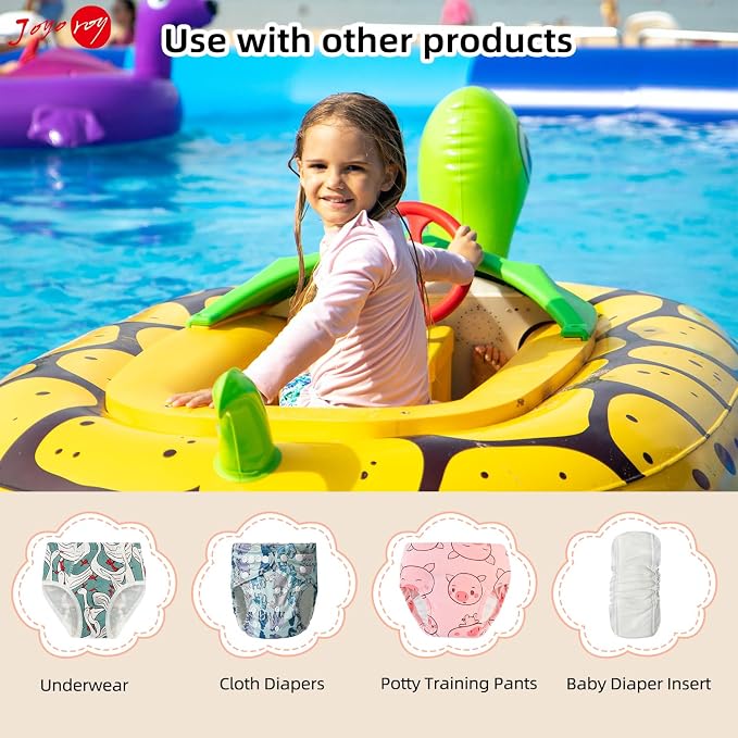 Joyoroy Diaper Covers for Girls Rubber Pants for Toddlers Plastic Diaper Covers - Image 4