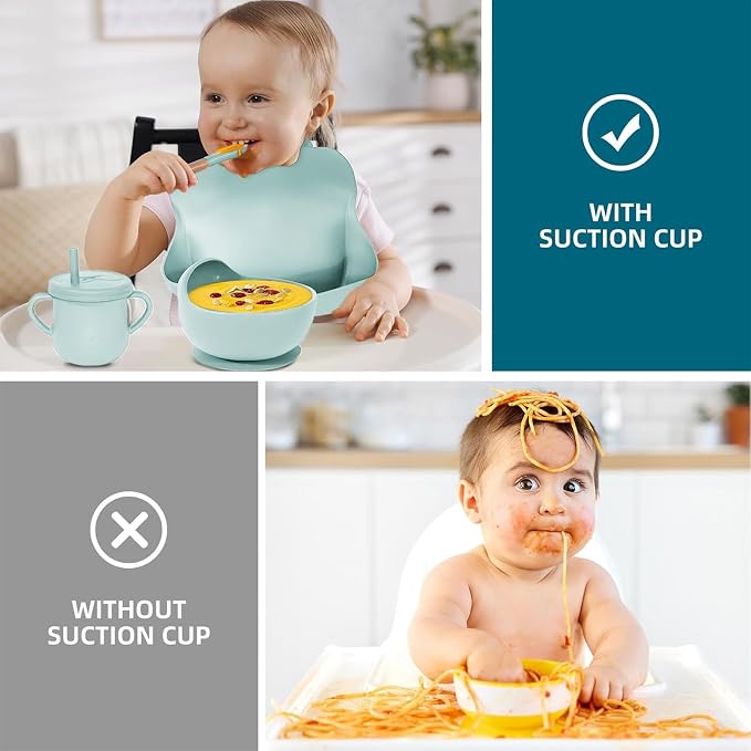 100% Silicone Baby Feeding Set, BPA Free Baby Dishes Set - Image 5