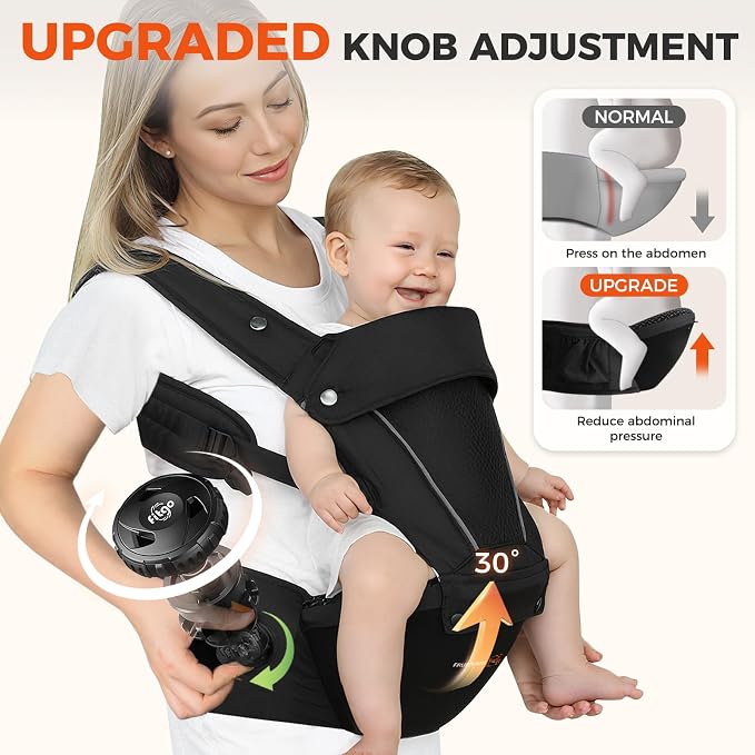 FRUITEAM Baby Carrier, Upgraded Adjustable Knob, 6-in-1 Baby Carrier Newborn to - Image 2