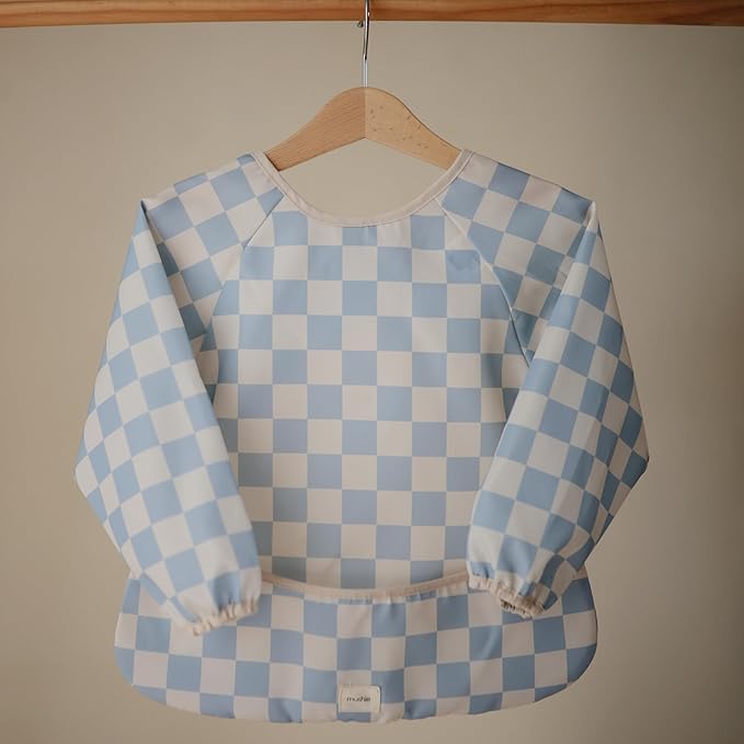 mushie Long Sleeve Baby Bib | Water Resistant Adjustable Fit - Image 3