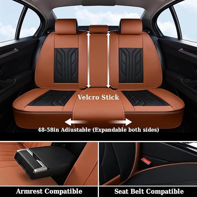 Coverado Front Seat Covers, Car Seat Covers Front Seats, Leather Seat Covers - Image 6