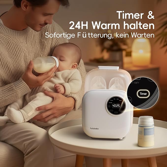 Baby Bottle Warmer, Felizbebe 10-in-1 Double Bottle Warmer - Image 8