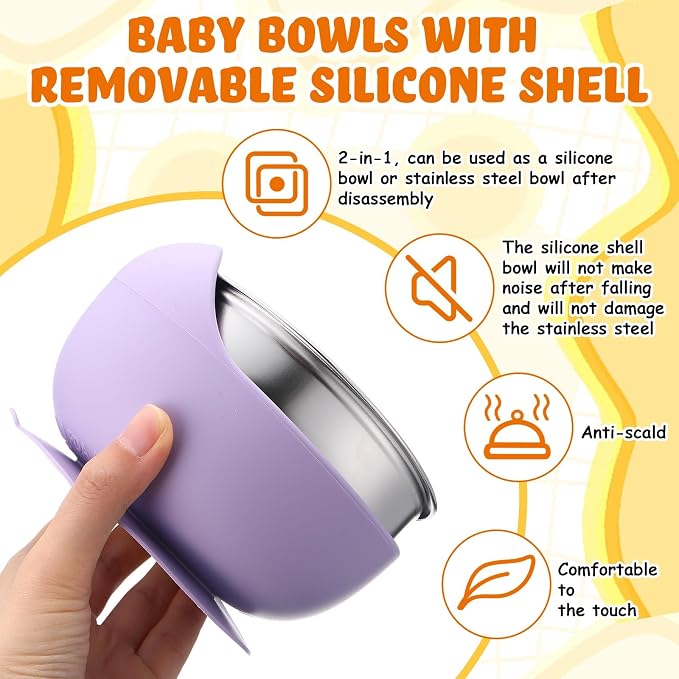 Nuogo 6 Pcs Stainless Steel Baby Bowls - Image 6