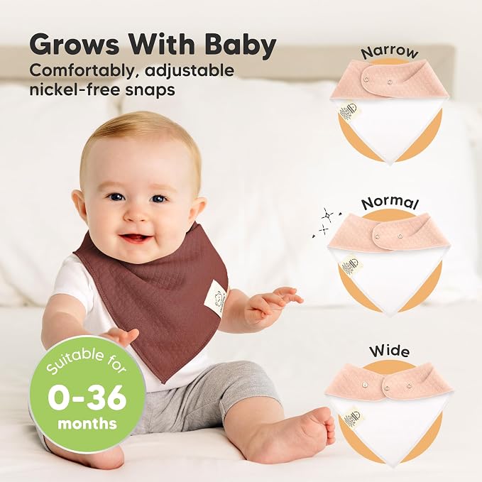 KeaBabies 8-Pack Bandana Bibs for Baby Girls, Boys - Image 4