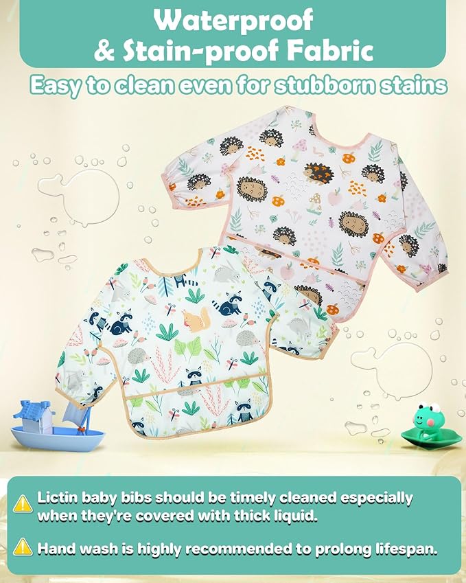 Lictin Long Sleeve Bibs 5 Pack - Image 3
