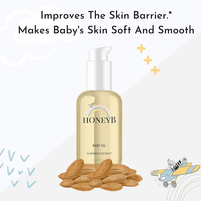 HoneyB Soothing Baby Oil with Almond & Coconut Oils - Image 3