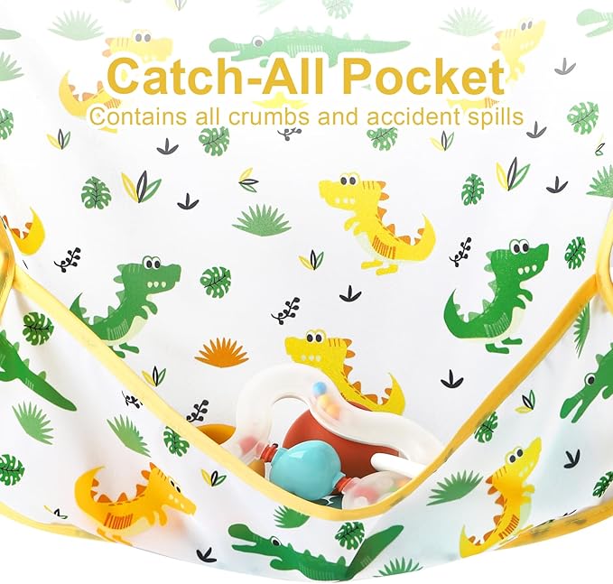 Accmor 5 Pack Long Sleeve Bibs, Baby Smock Waterproof Sleeved Bib Smock - Image 4
