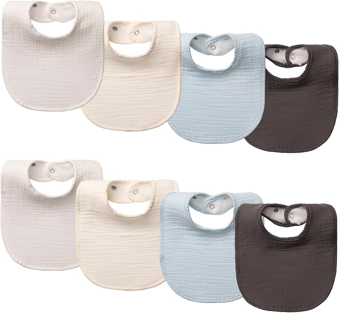 8-Pack Cotton Baby Drool Bibs by Unknown