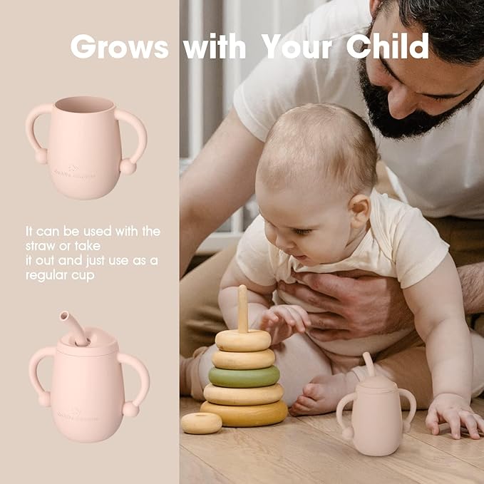 Cuddle Campus Pack of 2 Silicone Baby Training Cup, Shatterproof Toddler Sippy - Image 4
