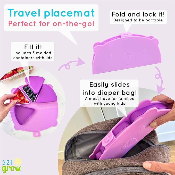 Silicone On-The-Go Snack Mat – Foldable Reusable Placemat - Image 2