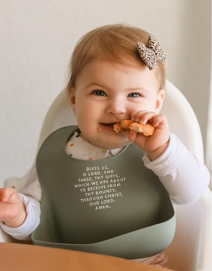 Be A Heart Silicone Baby Bibs, Adjustable Waterproof Bibs, Meal Blessing Bibs - Image 6