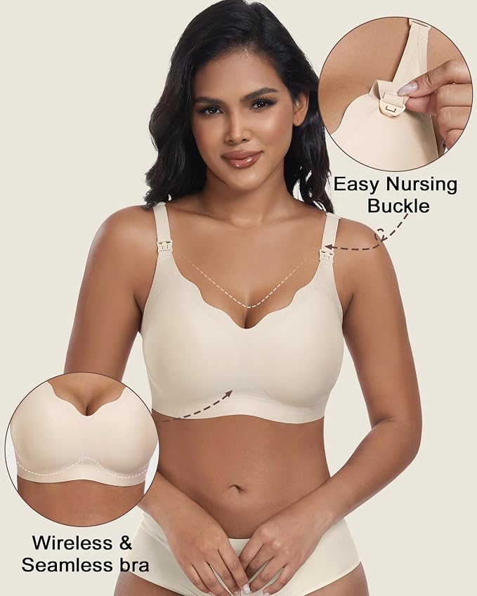 As Fairy Wireless Seamless Pumping Bra Hands Free Nursing Bra Wirefree Comfort - Image 4