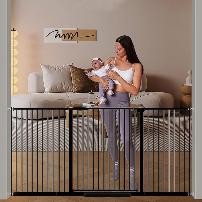 DEARBB Extra Wide Baby Gate Ultra Narrow Spacing 30.11-77.36" Pressure Mounted by DEARBB