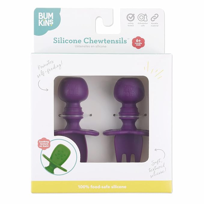 Bumkins Baby Utensils Set, Chewtensils Silicone Spoons - Image 6