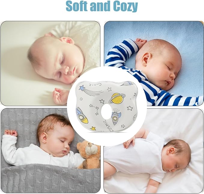 Baby Pillow, Cute Cartoon Bear Soft and Cozy Shaping Pillow, Breathable Bedding - Image 5