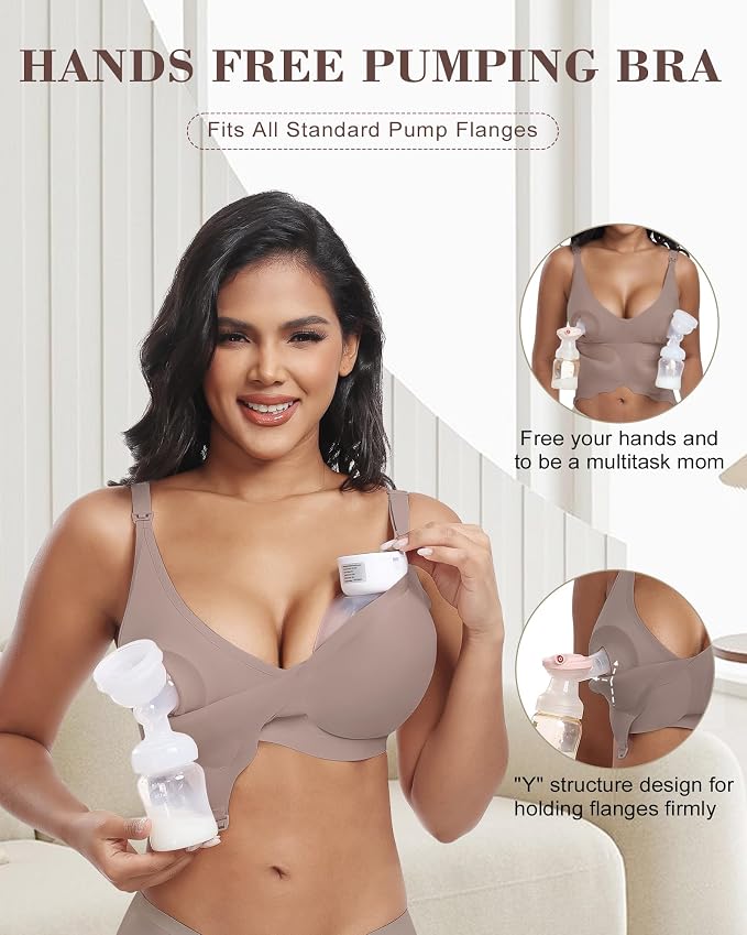 As Fairy Wireless Seamless Pumping Bra Hands Free Nursing Bra Wirefree Comfort - Image 4