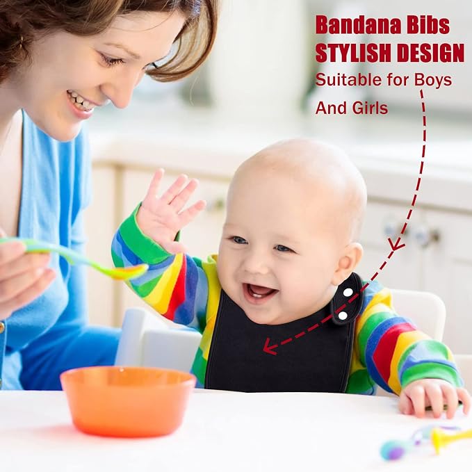 Baby Bibs Soft and Absorbent Organic Cotton Bandana Drool Bibs Set - Image 6