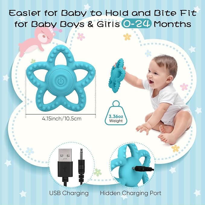 Vibrating Sensory Chew Toy, Teether Teething Toys - Image 6