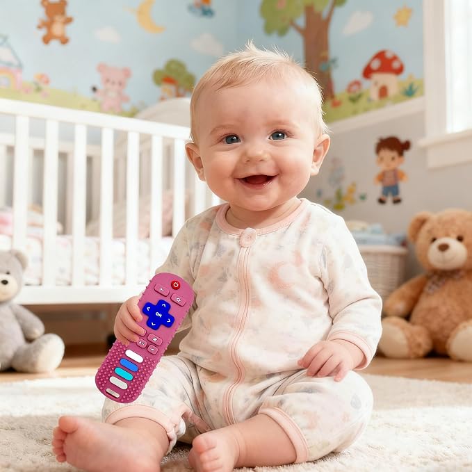 Baby Teething Toys-TV Remote Control Shape Silicone Infants Teething Toys - Image 7