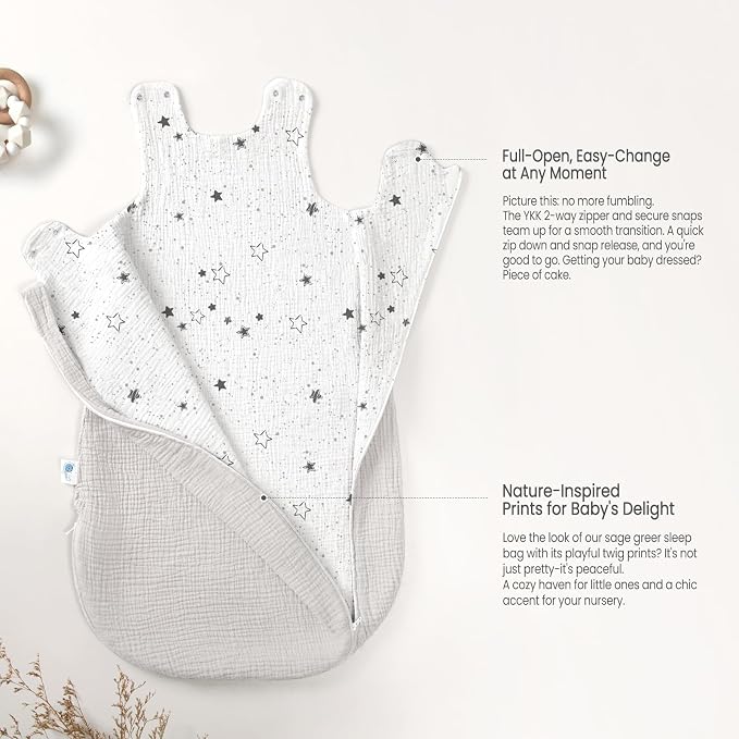 lulumoon Sleep Sack Muslin for Baby: Cotton Wearable Blanket for 9-15 Months - Image 7