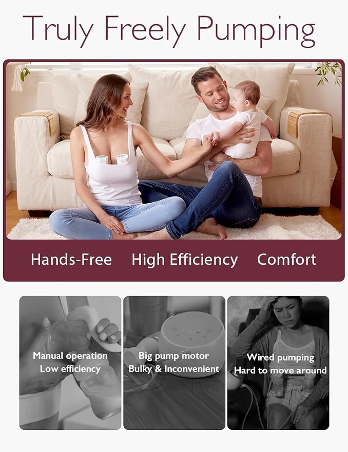 Momcozy Hands-Free Breast Pump S12 Pro, Wearable & Portable Pump - Image 3