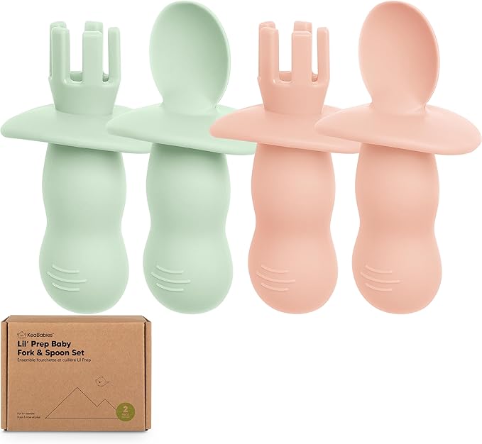KeaBabies 4-Pack Silicone Baby Spoons and Forks Set by KeaBabies