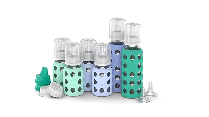 Lifefactory Baby Bottle Starter Set 12-Piece | 4 oz Mint & Blanket, 9 oz Kale & - Image 2