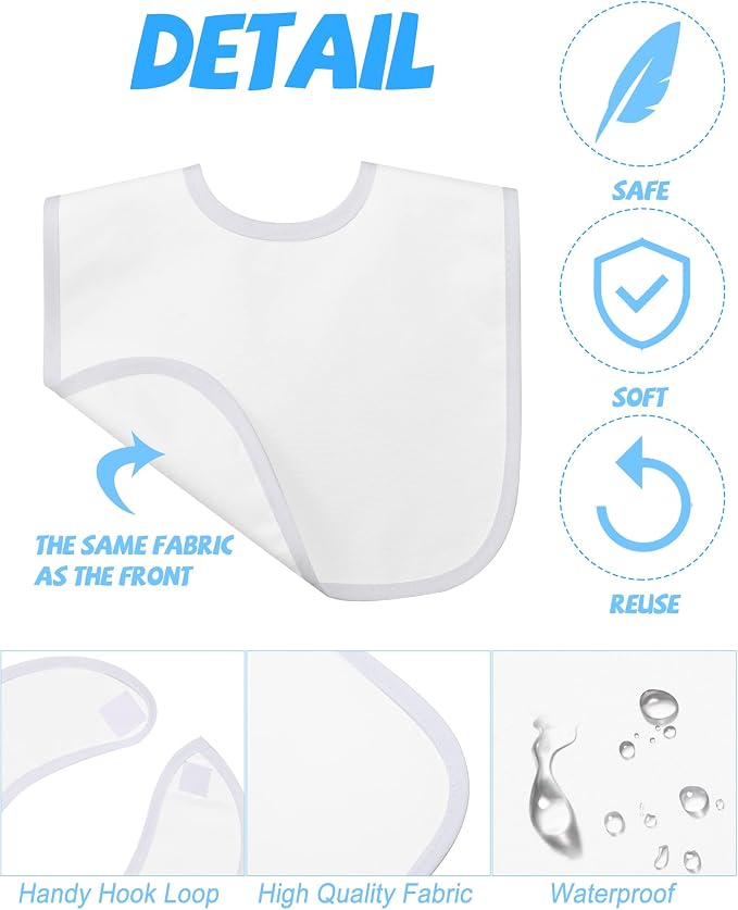 Foaincore 30 Pcs White Bibs for Baby 2 Ply Waterproof Absorbent White Bibs Bulk - Image 3