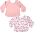 SPINFOX 2 Pack Baby Smock for Eating, Mess Proof Baby Bib, Waterproof Toddler by SPINFOX