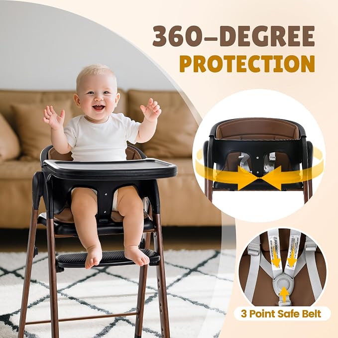 Convertible High Chairs for Babies & Toddlers. 5-in-1 Adjustable High Chair - Image 6