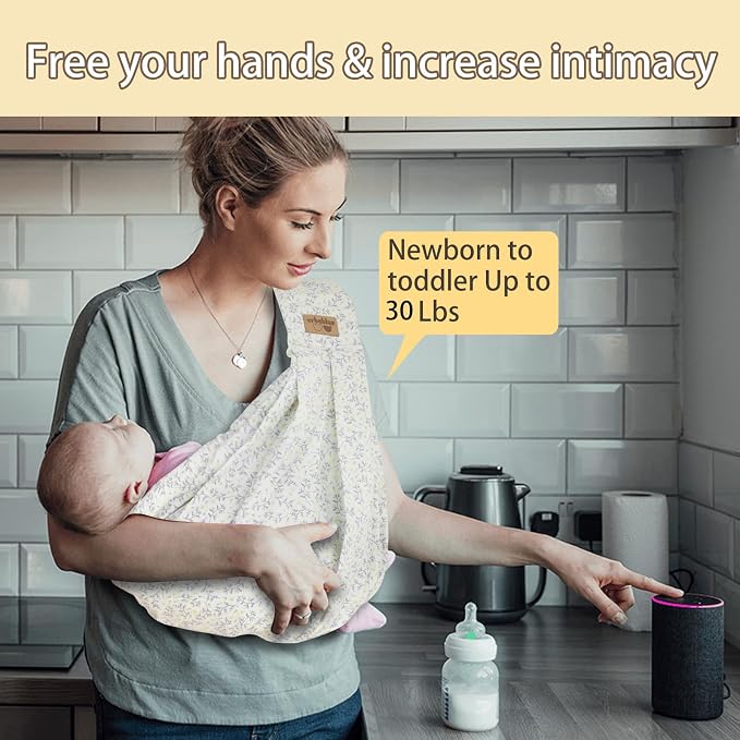 Baby Sling Carrier Newborn, Adjustable Easy Wearing Baby Nursing Warp Sling - Image 3