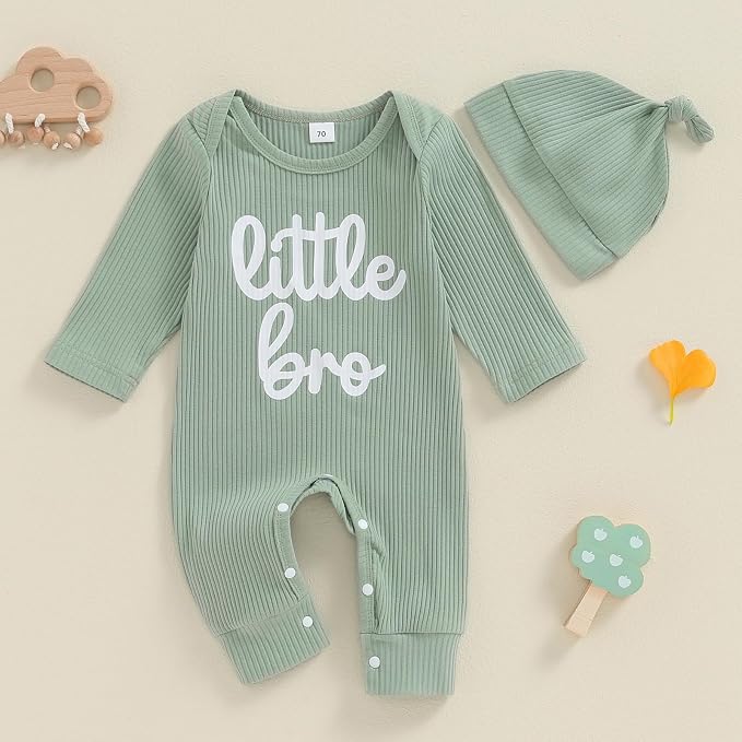 Fernvia Newborn Baby Boy Clothes Letters Print Bodysuit 3 6 9 12 18 Months Long - Image 2
