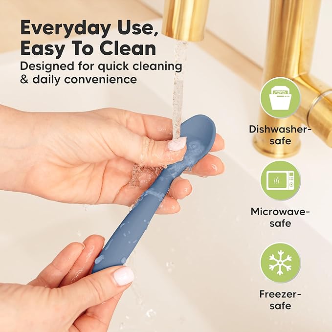 KeaBabies Silicone Baby Spoons, Self Feeding 6-12 months - Image 6