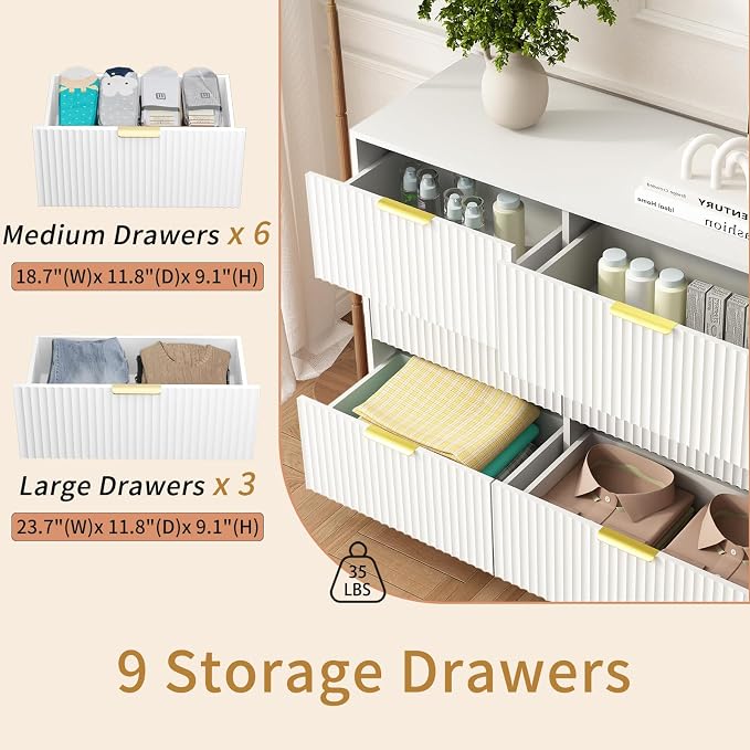 9 Drawer Dresser for Bedroom - Image 7