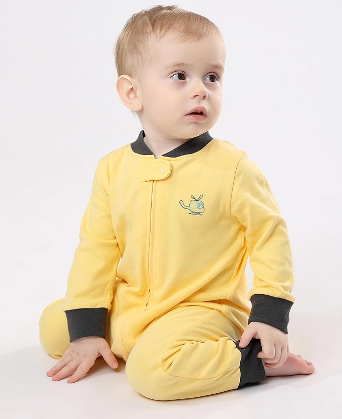 Teach Leanbh Baby 2-Pack Footless Pajamas Cotton Long Sleeve Printing 2 Way - Image 2