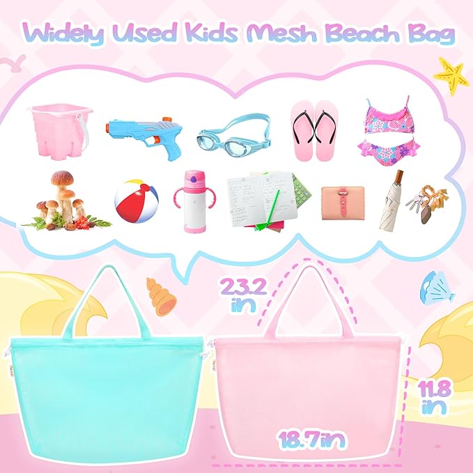Tagitary Beach Toys Kids Beach Bag Tote - Image 4