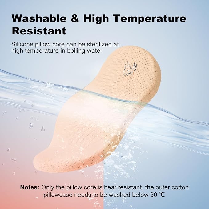 Reidio 1pc Toddler Silicone Pillow Breathable Toddler Pillow - Image 6