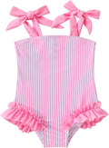 Happy Town Toddler Swimsuit Girl Solid Color Stripe One-Piece Baby Bathing Suits by HappyTown