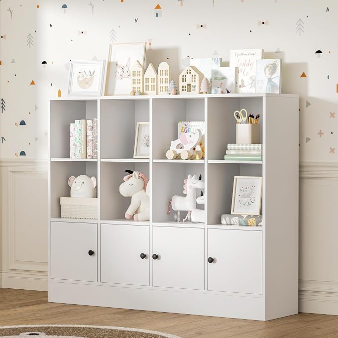 White Bookshelf, Wood Bookcase - Image 3