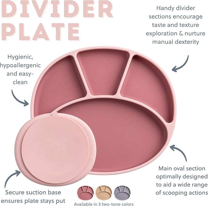 BIBaDO - Silicone Suction Divider Plate - Toddler Plates - Help Develop Motor - Image 4