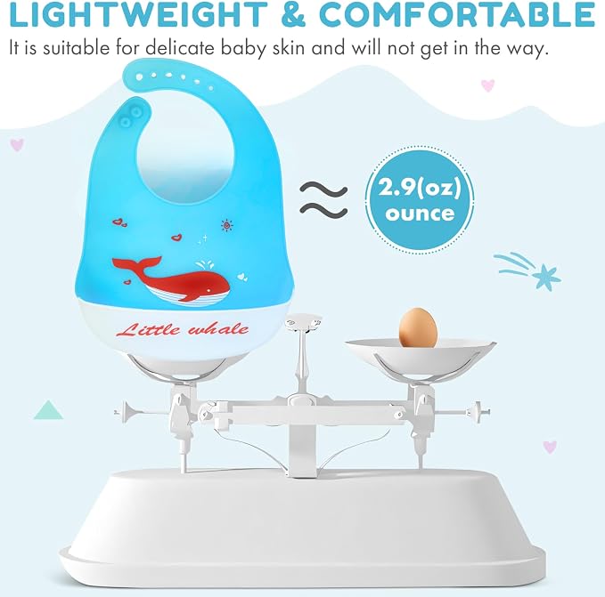 Silicone Baby Bibs Unisex, Self-Feeding, Catch-all Large Pocket, 6-48 months - Image 7